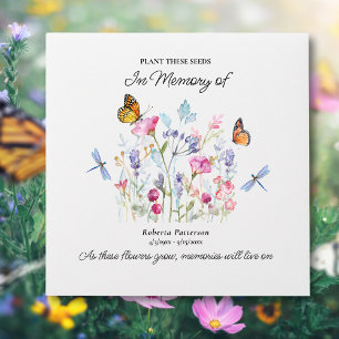 Celebration of Life Favor Flowers & Butterflies Envelope