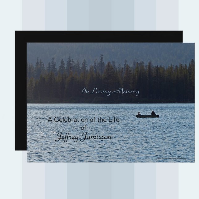 Celebration of Life Fishermen on Lake in Boat Invitation (Creator Uploaded)
