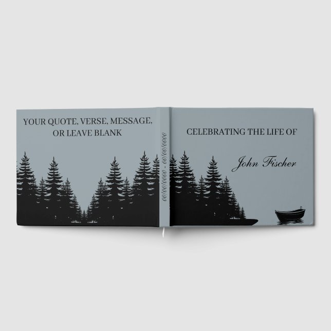Celebration of Life Fishing Funeral Memorial  Guest Book (Full)