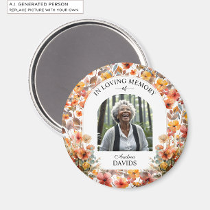 Celebration Of Life Floral Funeral Keepsake Magnet