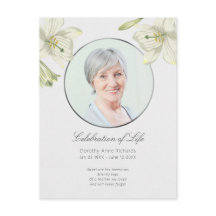 Celebration of Life Floral Lily Photo Invitation