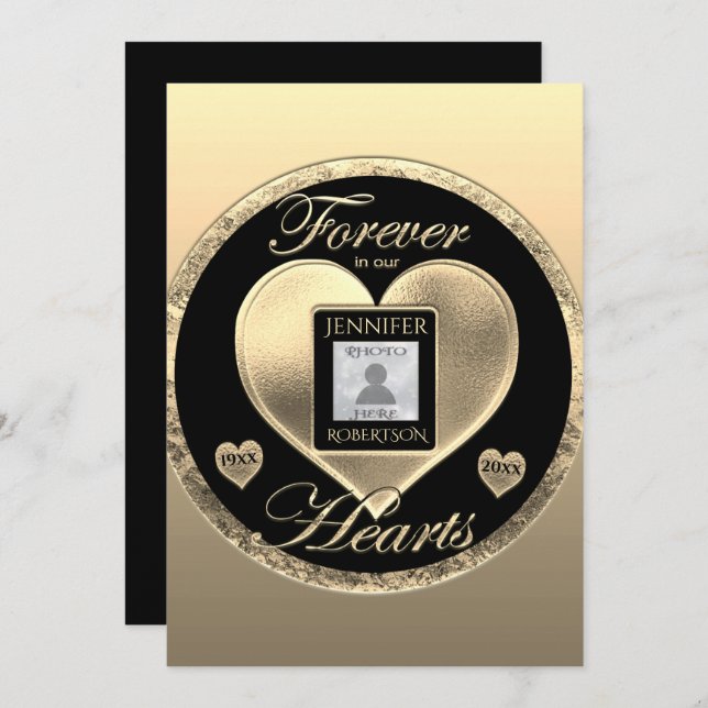 Celebration of Life - Forever in Our Hearts Invitation (Front/Back)