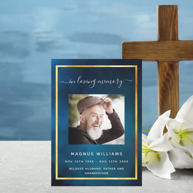 Celebration of life funeral blue sky photo program (Creator Uploaded)