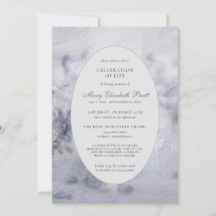 Celebration of Life Funeral Dusty Purple Floral Invitation