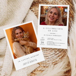 Celebration of Life/Funeral/Memorial 2-Photo Invitation