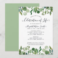 Celebration of Life Funeral Memorial Botanical