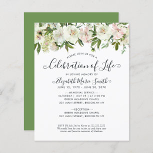 Celebration of Life Funeral Memorial Invitation