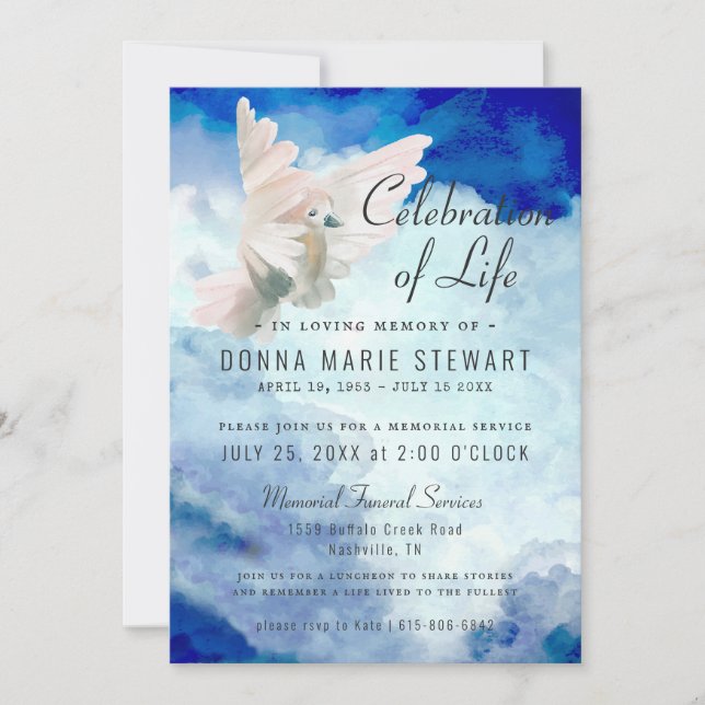 Celebration of Life | Funeral Memorial Invitation (Front)