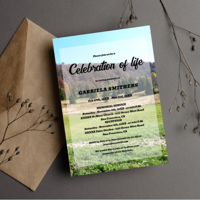 Celebration of life Funeral Memorial Invitation (Creator Uploaded)