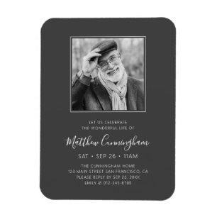 Celebration of Life Funeral Memorial Modern Photo Magnet