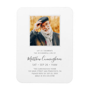 Celebration of Life Funeral Memorial Modern Photo  Magnet