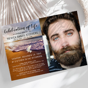 Celebration of Life   Funeral Memorial Photo Invitation