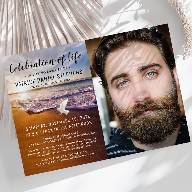 Celebration of Life | Funeral Memorial Photo Invitation (Creator Uploaded)