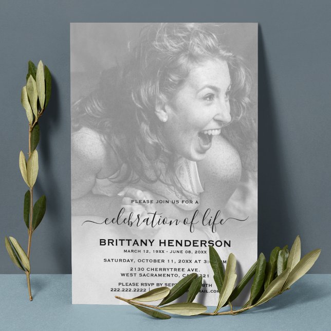 Celebration of Life | Funeral Memorial Photo Invitation (Creator Uploaded)