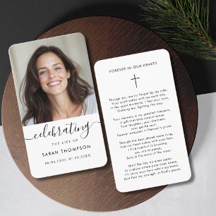 Celebration Of Life Funeral Memorial Prayer Card