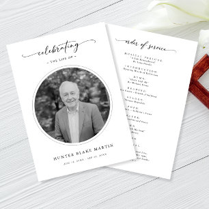 Celebration of Life Funeral Memorial Service Photo Program