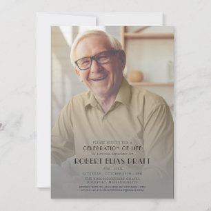 Celebration of Life Funeral Personalised Photo Invitation