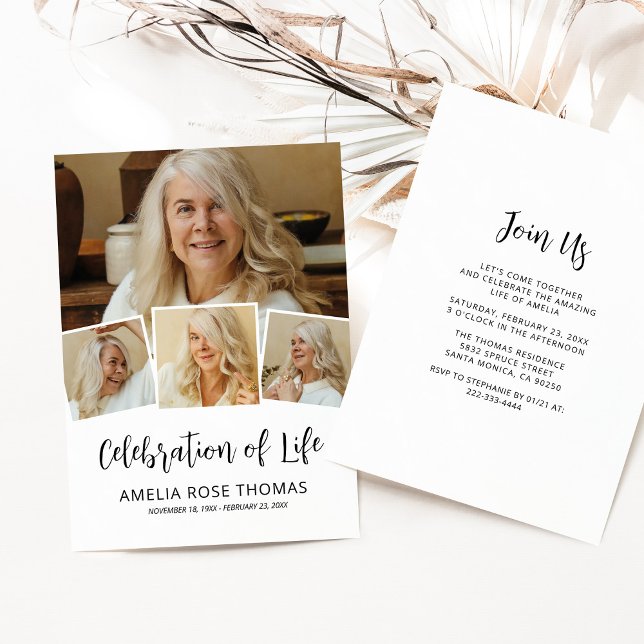 Celebration of Life Funeral Photo Invitation (Creator Uploaded)
