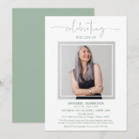 Celebration of Life Funeral Photo Invitation Card
