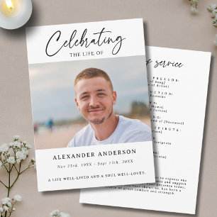 Celebration of Life Funeral Photo Memorial Program