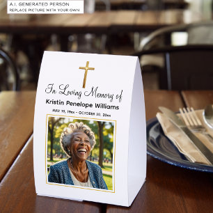 Celebration Of Life Gold Cross Photo Funeral