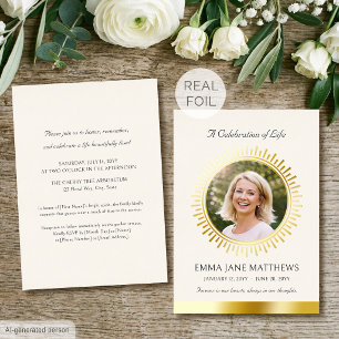 Celebration of Life Gold Foil Cream Funeral