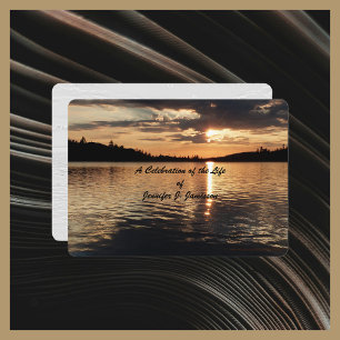 Celebration of Life, Golden Sunset at Lake Invitation