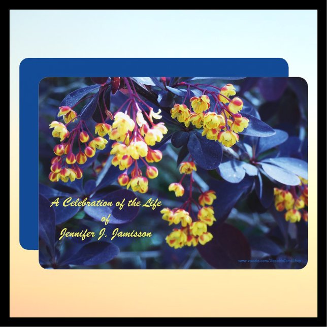 Celebration of Life, Golden Yellow Flowers Invitation (Creator Uploaded)