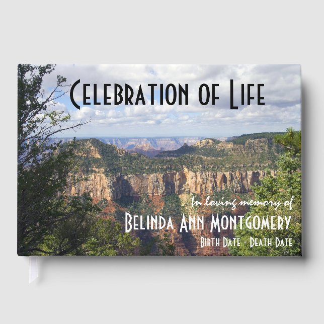 Celebration Of Life Grand Canyon Arizona Memorial Guest Book (Front)