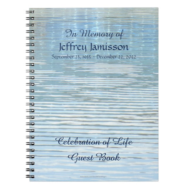 Celebration of Life Guest Book Abstract Reflection (Front)