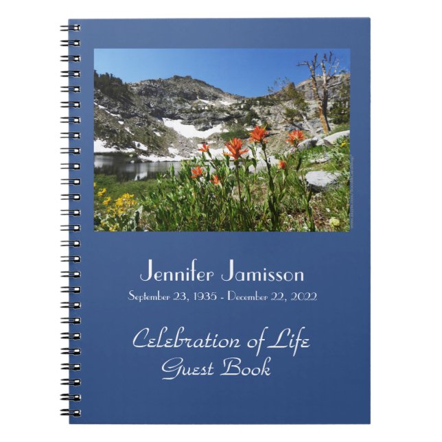 Celebration of Life Guest Book Alpine Wildflowers (Front)