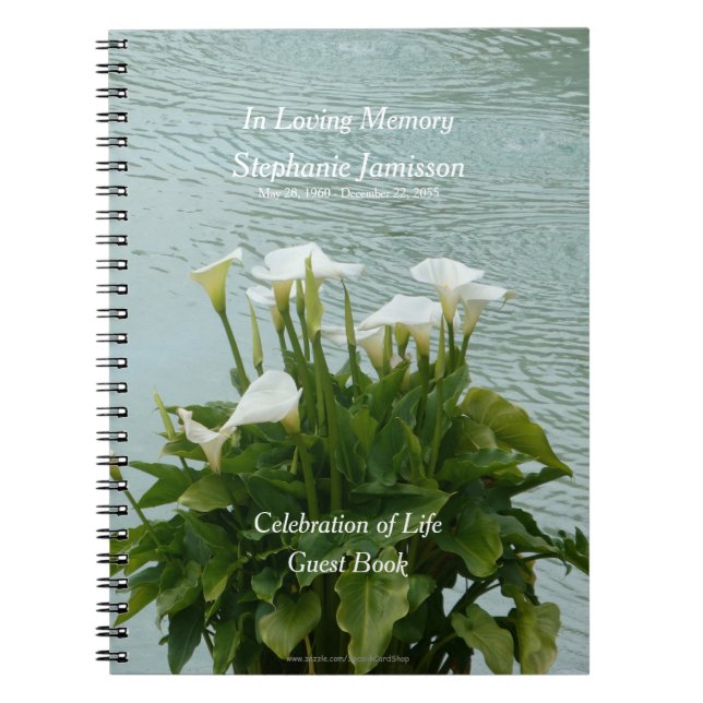 Celebration of Life Guest Book Calla Lilies Floral (Front)