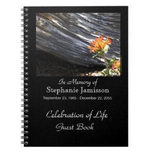 Celebration of Life Guest Book, Indian Paintbrush Notebook