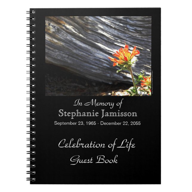 Celebration of Life Guest Book, Indian Paintbrush Notebook (Front)