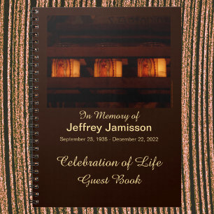Celebration of Life Guest Book, Memorial Candles Notebook