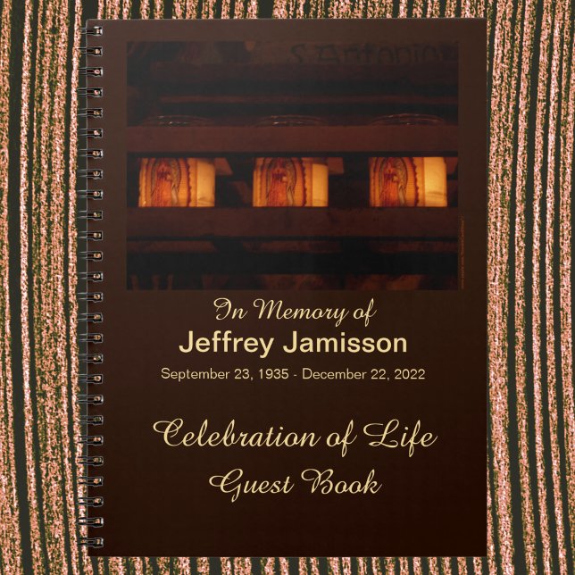Celebration of Life Guest Book, Memorial Candles Notebook (Creator Uploaded)