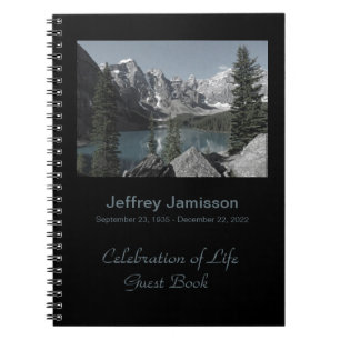 Celebration of Life Guest Book, Mountains Lake Notebook