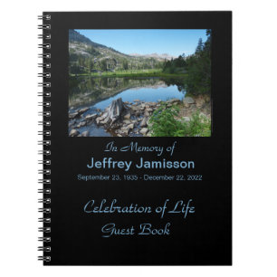 Celebration of Life Guest Book, Reflection in Lake Notebook
