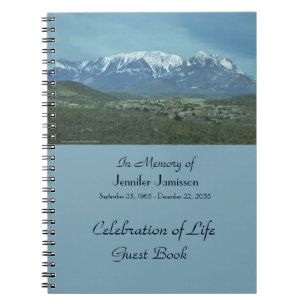Celebration of Life Guest Book, Snowy Mountains Notebook