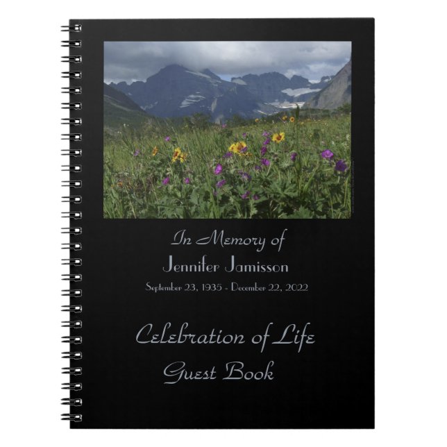 Celebration of Life Guest Book Wildflowers Glacier (Front)