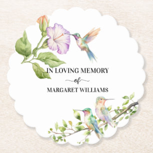 Celebration Of Life Hummingbirds Floral  Paper Coaster