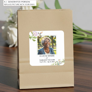Celebration Of Life Hummingbirds Floral Square Sticker