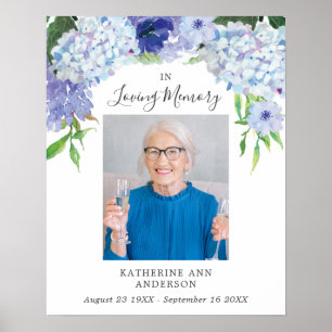 Celebration of Life Hydrangea Funeral Welcome Sign