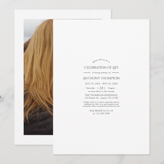 Celebration of Life Invitation (Front/Back)