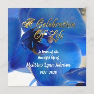 Celebration of life Invitation Blue orchid