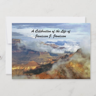 Celebration of Life Invitation, Canyon Clouds Invitation