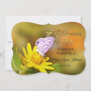 Celebration of life Invitation Cassius Butterfly