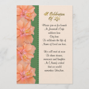 Celebration of life Invitation hibiscus