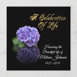 Celebration of life Invitation Hydrangea