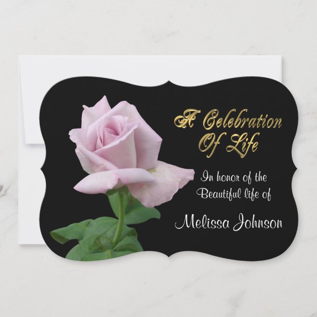 Celebration of life Invitation lavender rose (Front)